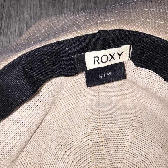 Roxy Beige Wide Brim Hat with Black Band - Picture 4 of 5